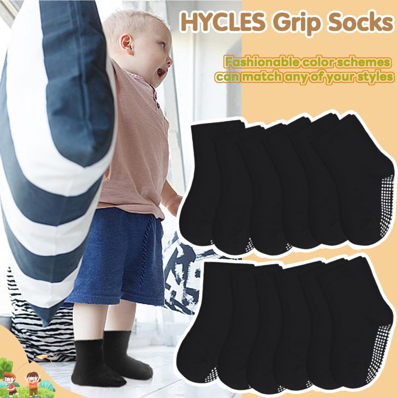 HYCLES Toddler Grip Socks, Non Slip Kid Socks Floor Skid Sock with Gripper for 1-3T Boy Girl Baby - Image 2